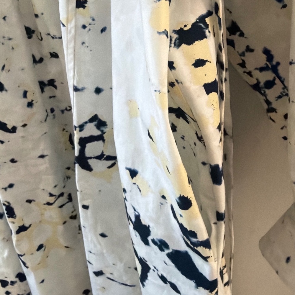 3.1 Phillip Lim Womens Large White Abstract Ink Blot Cotton Lantern‎ Shirt Dress - Picture 11 of 13